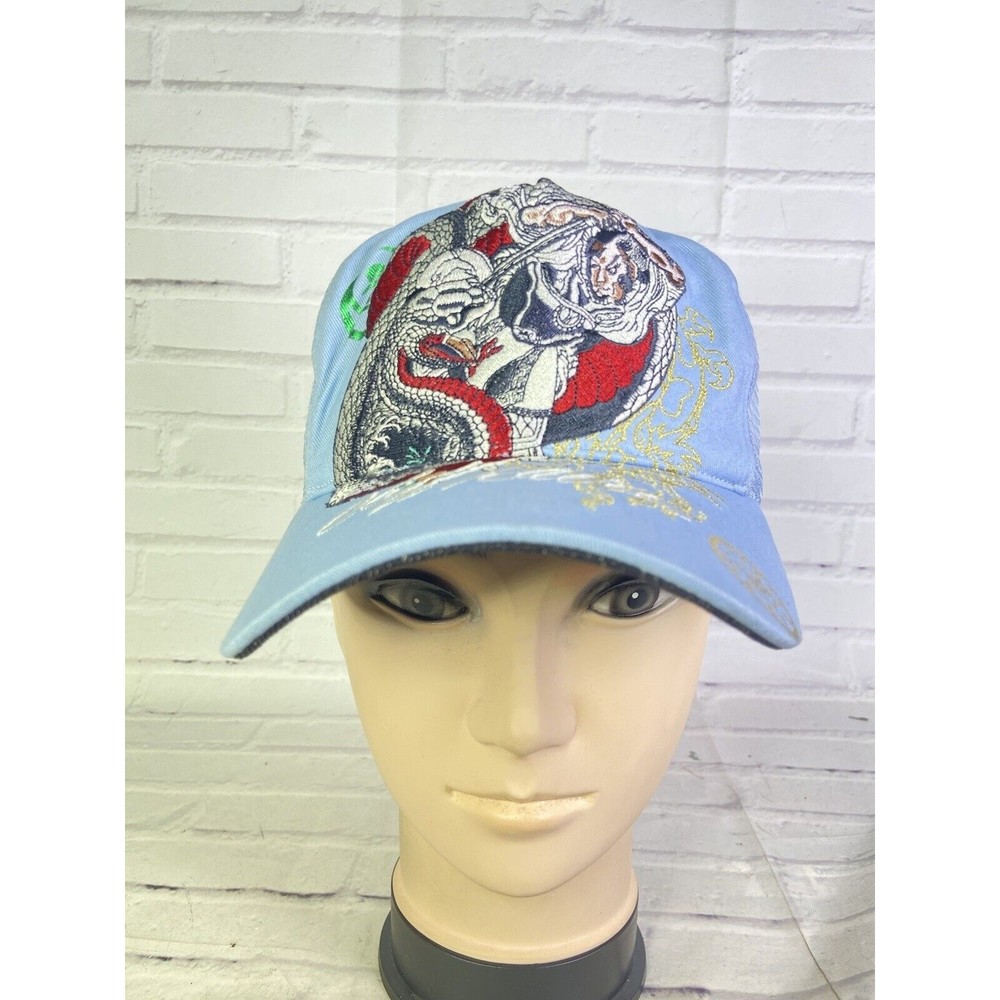 Cliff Raven Artwear Samurai Hardy Tattoo Embroidered Mesh Back Snapback Hat Cap
